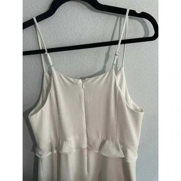 H by Halston White Ruffle Spaghetti strap A-Line dress high low Sz. US 10 - Picture 7 of 10